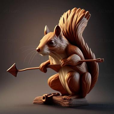 3D model Squirrel and Arrow famous animal (STL)